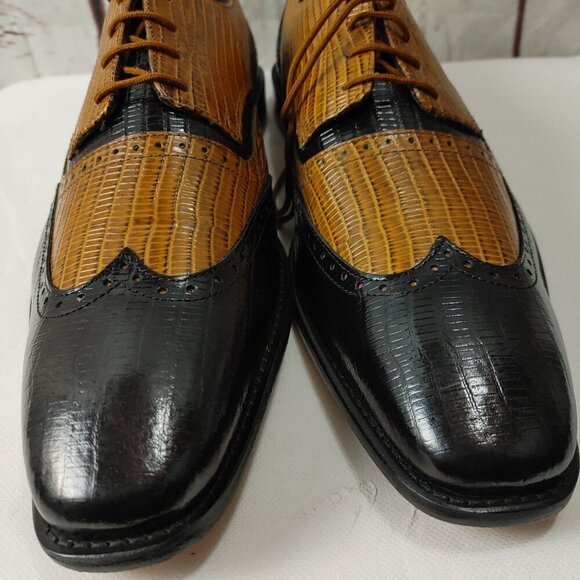 Stacy Adams Memory Foam Reptile Animal Print Two Tone Dress Shoes Size 15 NWOT - Picture 9 of 15